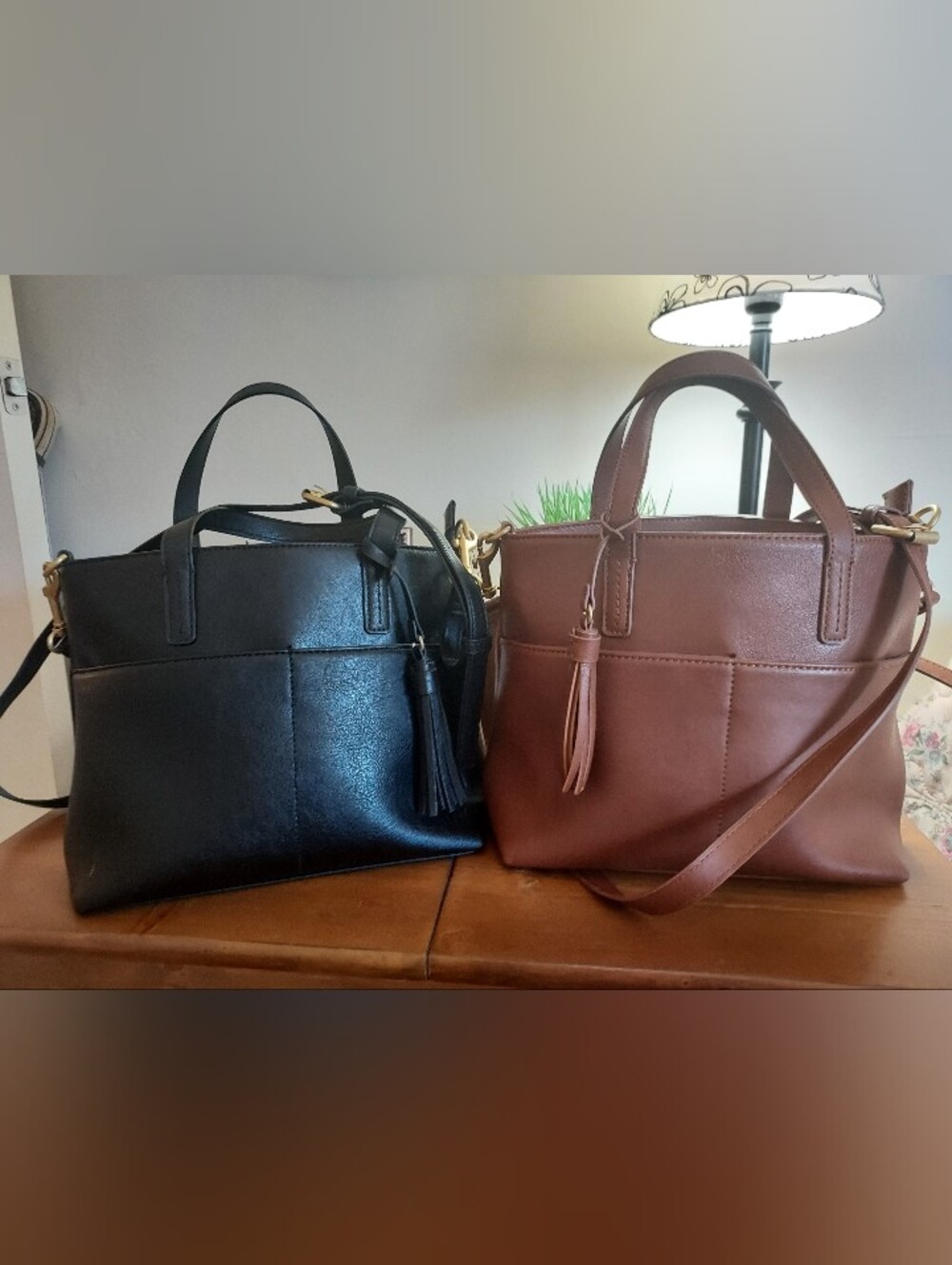 SONOMA Two-Handle Tote Bag in Cognac Brown NWTs